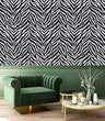 Load image into Gallery viewer, Eclectic black and white zebra peel and stick wallpaper
