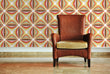Load image into Gallery viewer, Vintage retro Mid-century modern geometric fabric peel and stick wallpaper
