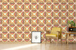 Load image into Gallery viewer, Vintage retro Mid-century modern geometric fabric peel and stick wallpaper
