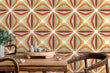 Load image into Gallery viewer, Vintage retro Mid-century modern geometric fabric peel and stick wallpaper
