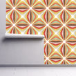Load image into Gallery viewer, Vintage retro Mid-century modern geometric fabric peel and stick wallpaper
