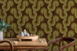 Load image into Gallery viewer, Vintage retro brown geometric fabric peel and stick wallpaper
