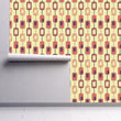 Load image into Gallery viewer, Mid century modern retro geometric fabric peel and stick wallpaper
