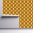 Load image into Gallery viewer, Retro Mid century modern geometric brown fabric peel and stick wallpaper
