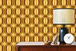 Load image into Gallery viewer, Retro Mid century modern geometric brown fabric peel and stick wallpaper
