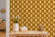 Load image into Gallery viewer, Retro Mid century modern geometric brown fabric peel and stick wallpaper
