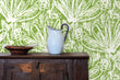 Load image into Gallery viewer, Farmhouse style floral green fabric peel and stick wallpaper
