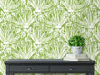Load image into Gallery viewer, Farmhouse style floral green fabric peel and stick wallpaper
