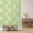 Load image into Gallery viewer, Cottage Wallpaper, Floral Wallpaper, Green Wallpaper, Farmhouse Floral Wallpaper, Peel and Stick Wallpaper, Fabric Wallpaper
