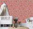 Load image into Gallery viewer, Pink Nordic Scandinavian fabric peel and stick wallpaper
