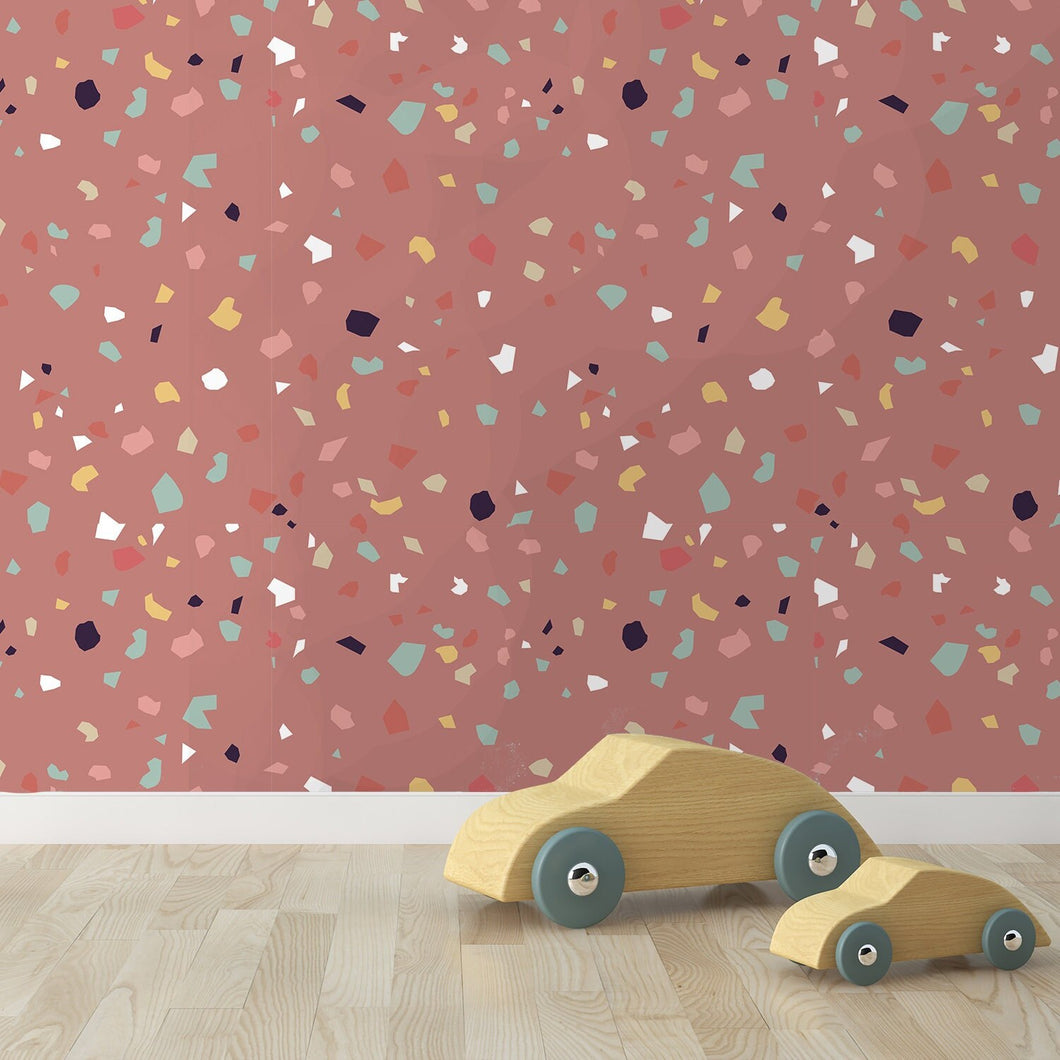 Scandinavian Wallpaper, Nordic Wallpaper, Peel and Stick Wallpaper, Geometric Wallpaper, Pink Wallpaper, Fabric Wallpaper