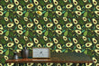 Load image into Gallery viewer, Vintage avocado green fabric peel and stick wallpaper
