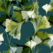 Load image into Gallery viewer, Blue and green dark floral fabric peel and stick wallpaper
