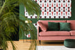 Load image into Gallery viewer, Pink and black retro vintage Mid-century modern fabric peel and stick wallpaper
