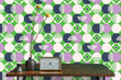 Load image into Gallery viewer, Vintage retro Mid-century modern green and blue geometric fabric peel and stick wallpaper
