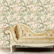 Load image into Gallery viewer, Vintage pink Chinoiserie floral fabric peel and stick wallpaper
