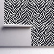 Load image into Gallery viewer, Eclectic black and white zebra peel and stick wallpaper
