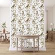 Load image into Gallery viewer, Brown Chinoiserie bird garden fabric peel and stick wallpaper
