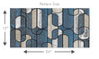 Load image into Gallery viewer, Blue and silver Art Deco fabric peel and stick wallpaper

