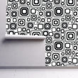 Load image into Gallery viewer, Retro Mid-century modern black and white geometric peel and stick wallpaper
