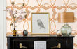 Load image into Gallery viewer, Antique Victorian pink fabric peel and stick wallpaper
