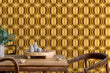 Load image into Gallery viewer, Retro Mid century modern geometric brown fabric peel and stick wallpaper
