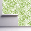 Load image into Gallery viewer, Farmhouse style floral green fabric peel and stick wallpaper
