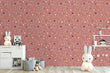 Load image into Gallery viewer, Pink Nordic Scandinavian fabric peel and stick wallpaper
