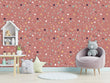Load image into Gallery viewer, Pink Nordic Scandinavian fabric peel and stick wallpaper
