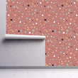Load image into Gallery viewer, Pink Nordic Scandinavian fabric peel and stick wallpaper
