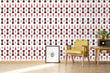 Load image into Gallery viewer, Pink and black retro vintage Mid-century modern fabric peel and stick wallpaper
