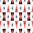 Load image into Gallery viewer, Pink and black retro vintage Mid-century modern fabric peel and stick wallpaper
