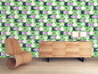 Load image into Gallery viewer, Vintage retro Mid-century modern green and blue geometric fabric peel and stick wallpaper
