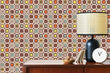 Load image into Gallery viewer, Vintage retro geometric Mid century fabric peel and stick wallpaper
