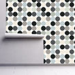 Load image into Gallery viewer, Black and white polka dot fabric peel and stick wallpaper
