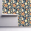 Load image into Gallery viewer, Nautical sea shells and starfish beach house fabric peel and stick wallpaper
