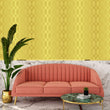 Load image into Gallery viewer, Gold geometric art deco fabric peel and stick wallpaper
