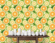Load image into Gallery viewer, Retro vintage citrus fruit orange and green peel and stick wallpaper

