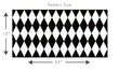 Load image into Gallery viewer, Geometric black and white harlequin fabric peel and stick wallpaper
