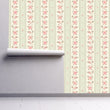 Load image into Gallery viewer, Vintage antique pink floral fabric peel and stick wallpaper
