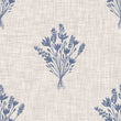 Load image into Gallery viewer, Blue antique floral linen fabric peel and stick wallpaper
