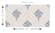 Load image into Gallery viewer, Blue antique floral linen fabric peel and stick wallpaper
