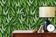 Load image into Gallery viewer, Botanical green leaves fabric peel and stick wallpaper
