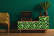 Load image into Gallery viewer, Botanical green leaves fabric peel and stick wallpaper
