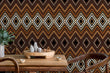 Load image into Gallery viewer, Brown retro geometric fabric peel and stick wallpaper
