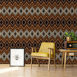 Load image into Gallery viewer, Brown retro geometric fabric peel and stick wallpaper
