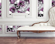 Load image into Gallery viewer, Purple gothic skull floral textured peel and stick wallpaper
