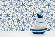 Load image into Gallery viewer, Blue starfish nautical fabric peel and stick wallpaper
