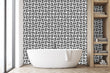 Load image into Gallery viewer, Grey modern geometric fabric peel and stick wallpaper
