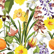 Load image into Gallery viewer, Green and yellow flower garden fabric peel and stick wallpaper
